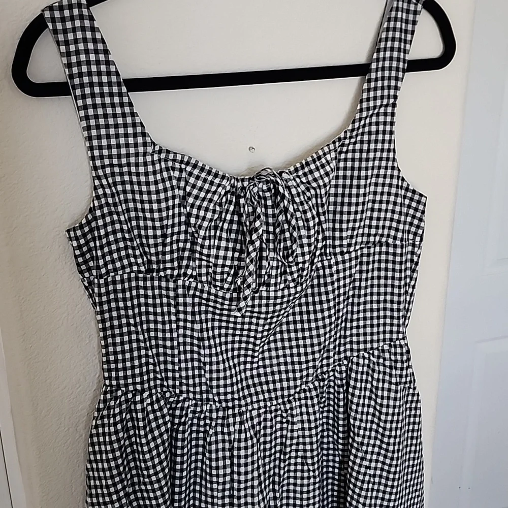 NWT Avaire Collective Black And White Gingham Summer Maxi Dress L - Picture 2 of 7
